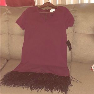 Ostrich Feather Trim Dress